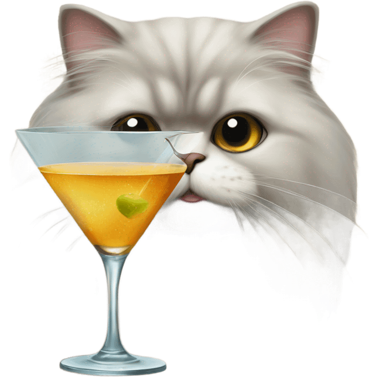 persian cat with a martini  emoji