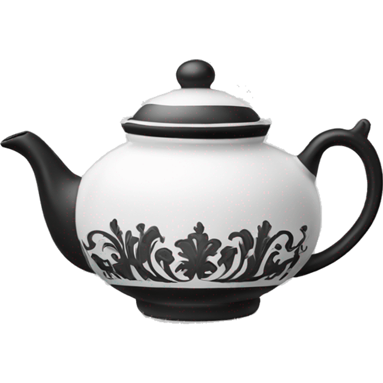 Black and white fancy teapot  emoji