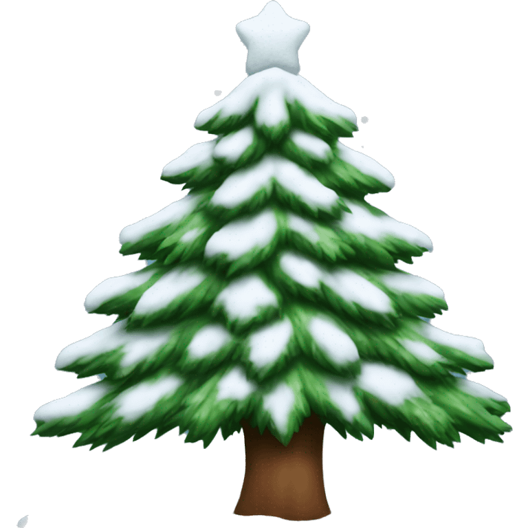 christmas tree with snow emoji