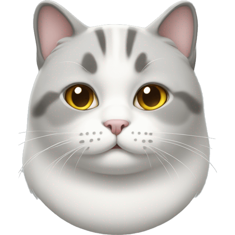 white and gray chubby cat emoji