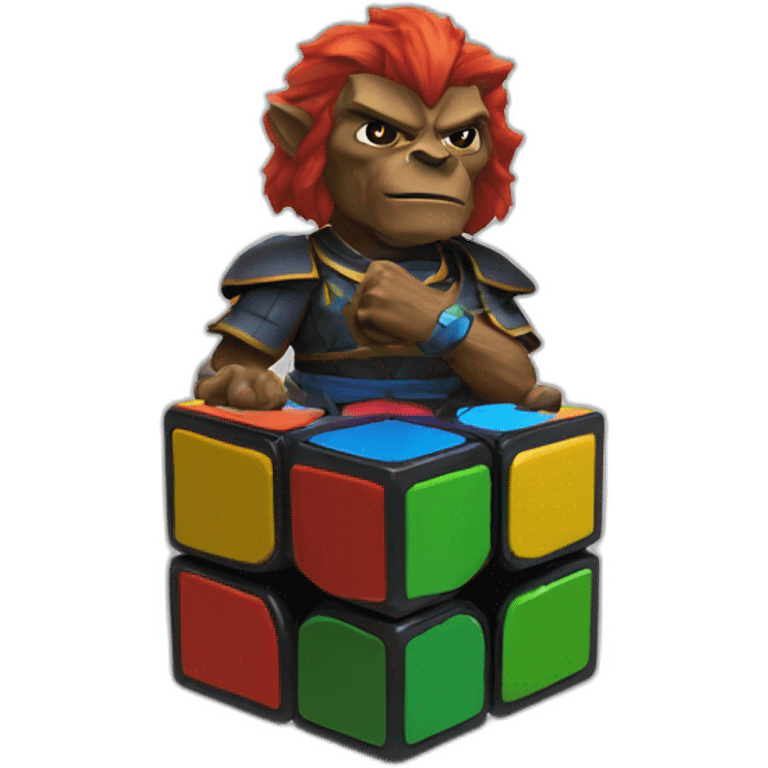 Ganondorf solve a rubik's cube emoji