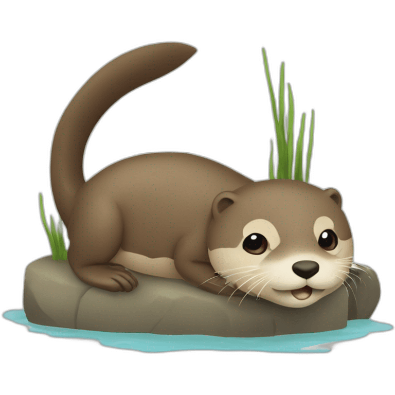 Loutre qui nage sur le dos emoji