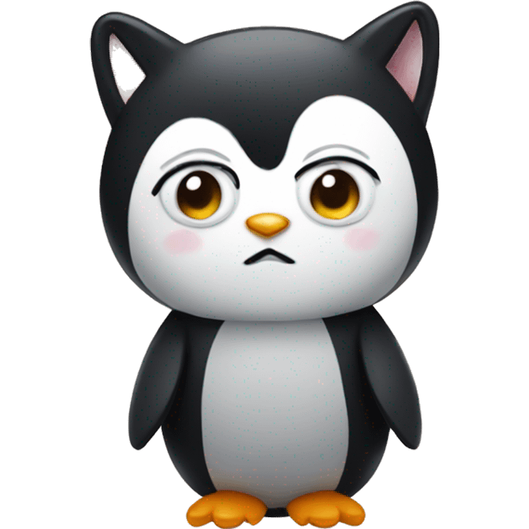 penguin with a cat costume emoji