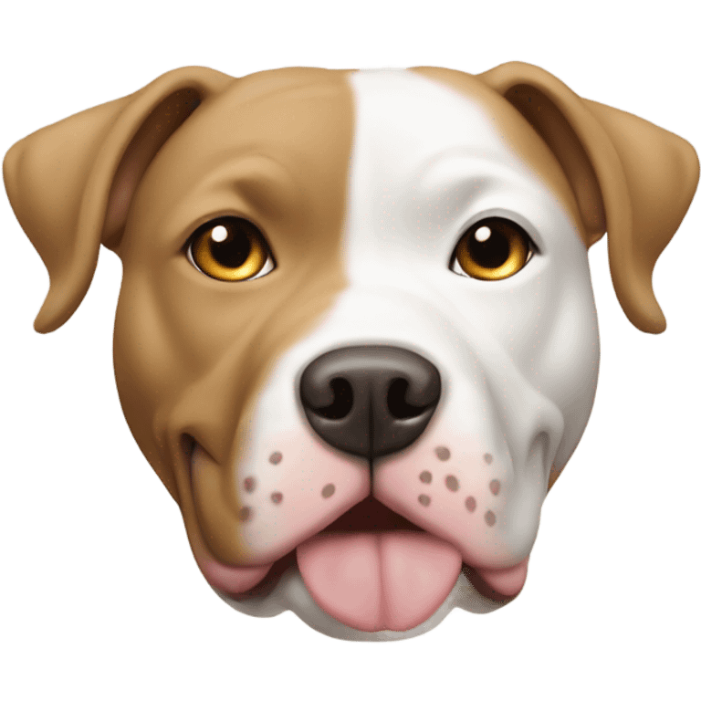 Tan and white pit bull dog emoji