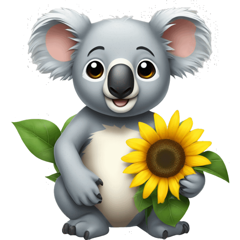 A koala with sunflower  emoji