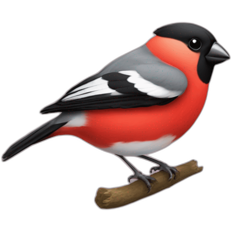 Bullfinch with flying hearts around  emoji