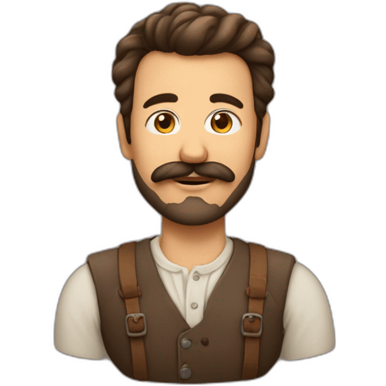 Homme brun avec un peu de barbe et de moustache  emoji