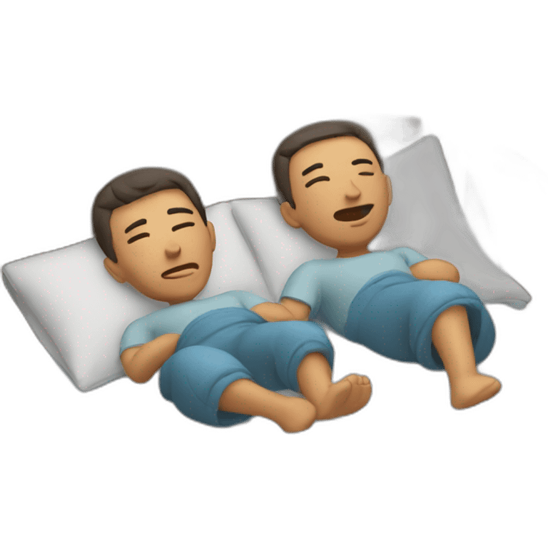 2 men sleeping in a bed emoji