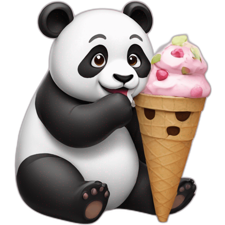 Panda eating ice cream emoji