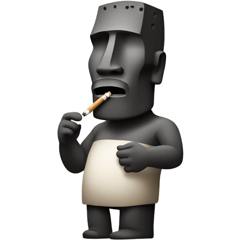 moai emoji with ciggarete emoji