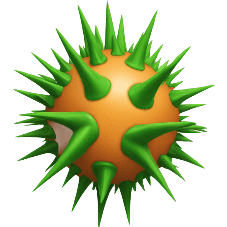 An orane ball with green spikes  emoji