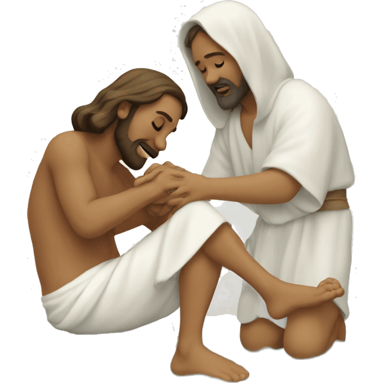 Jesus washes his disciple feet  emoji