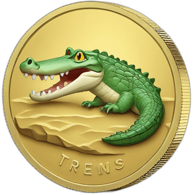 crocodile on coin  emoji