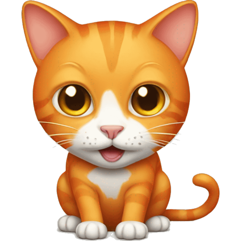 Orange cat with a mouse emoji