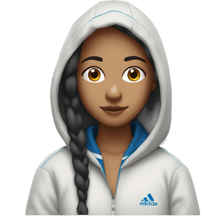 Girl with a big nose wearing an adidas hoodie  emoji