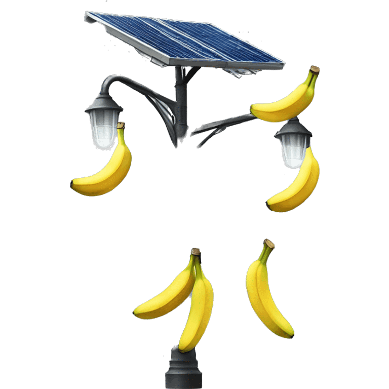 solar street lighting wiht bananas emoji