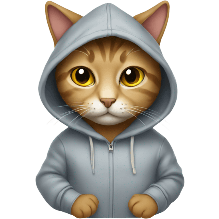 Cat wearing hoodie emoji