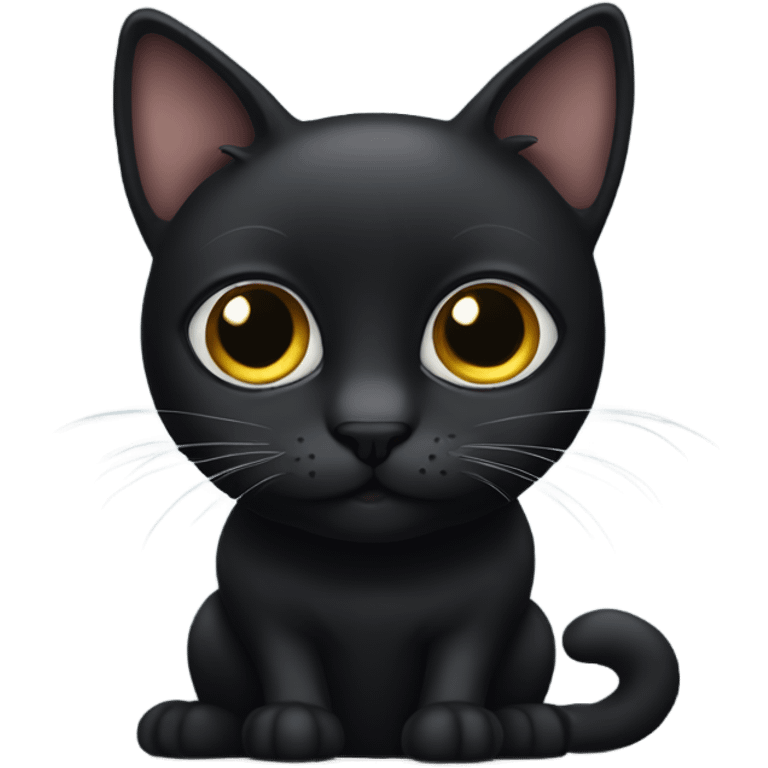 Black cat with big cute eyes emoji