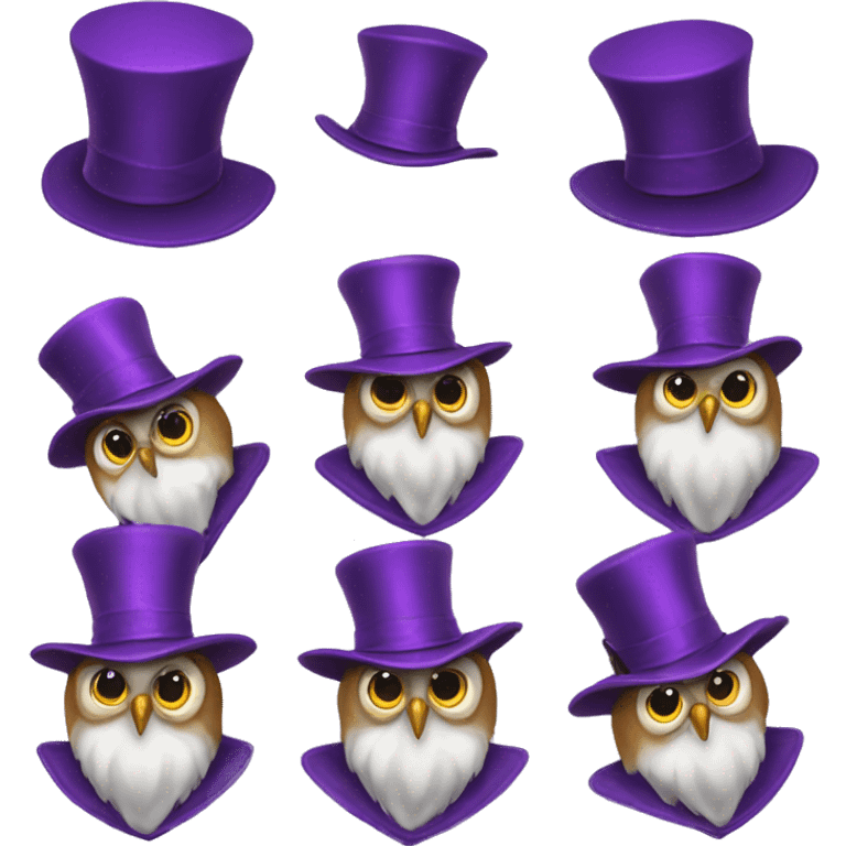 magician wizzard owl violet wizzard hat emoji