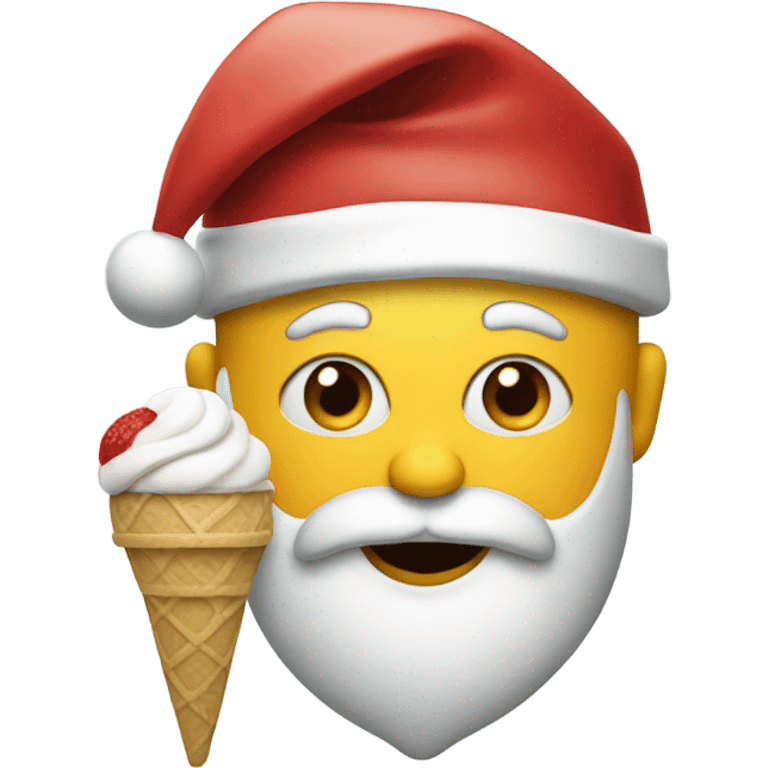 Santa eating ice cream emoji