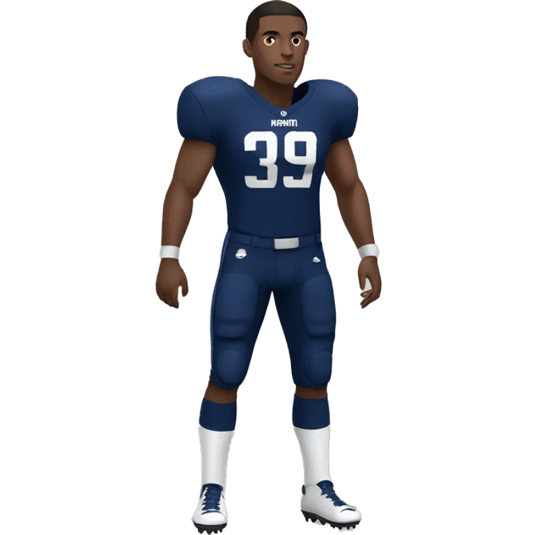 classic football player in dark blue uniform in full height emoji