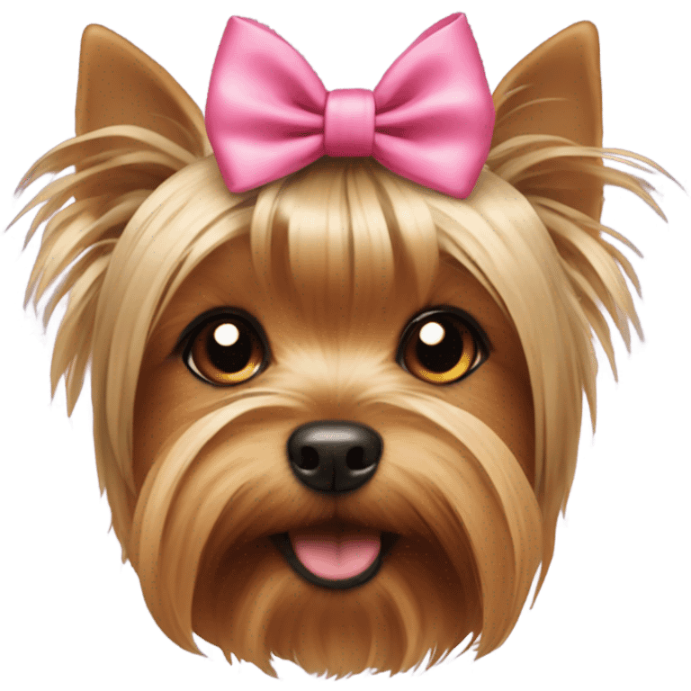 Yorkshire Terrier with a bow on his head emoji