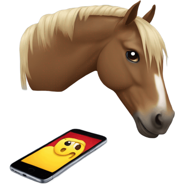 Horse eating a Smartphone  emoji