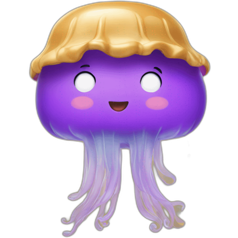 Peanut butter jellyfish hugging coin emoji