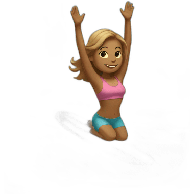 Yoga girl surfing emoji