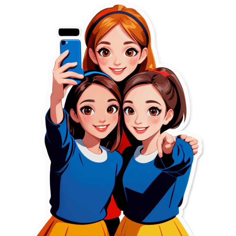 girls taking a selfie together emoji