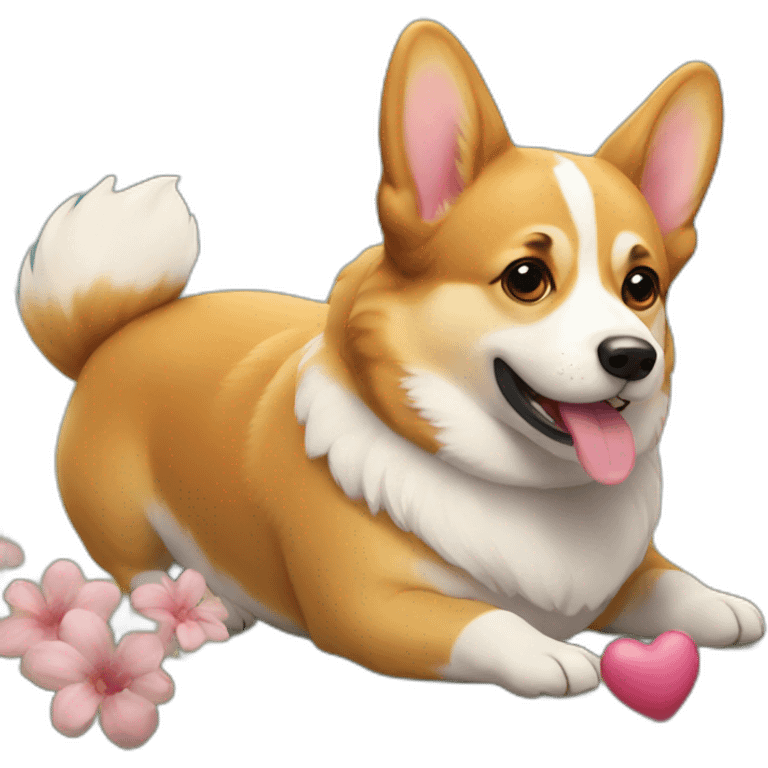 corgi send kiss emoji