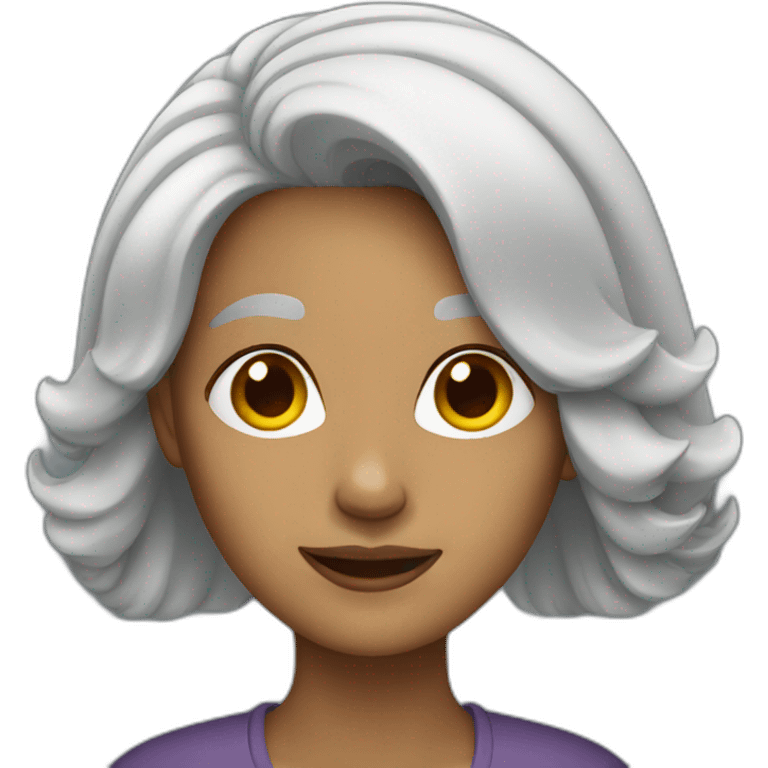 Woman with Gray hair emoji