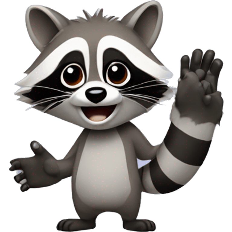 a raccoon with hands emoji