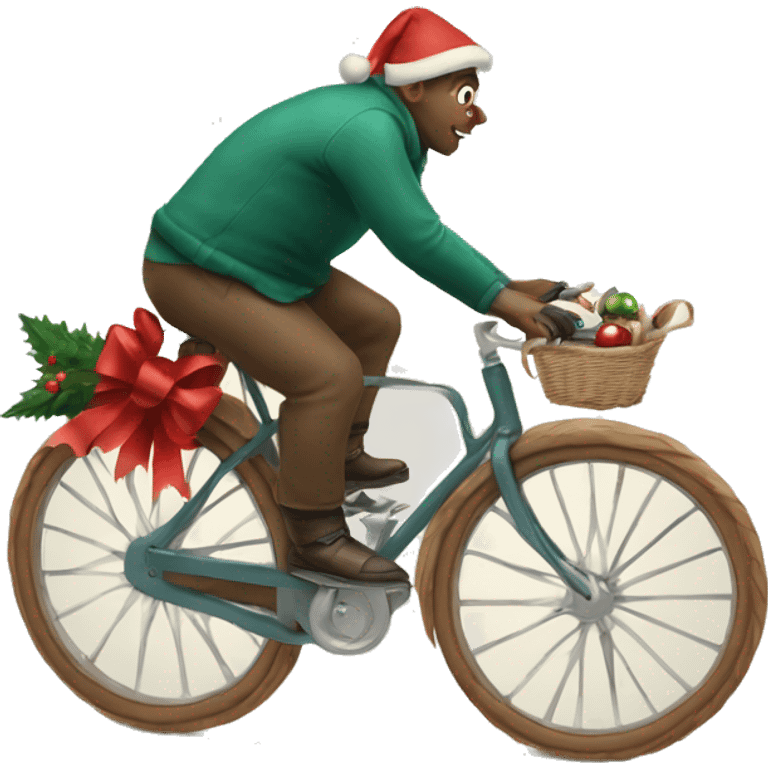 Toro in bici a Natale  emoji