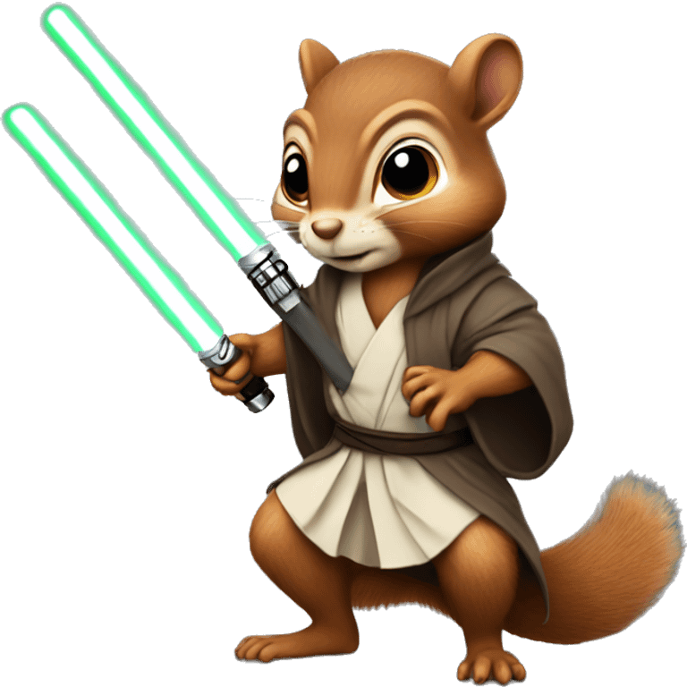 Squirrel Jedi with lightsaber emoji