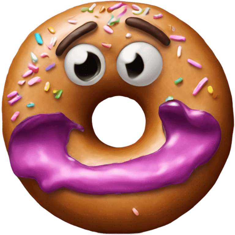 Scared donut man emoji