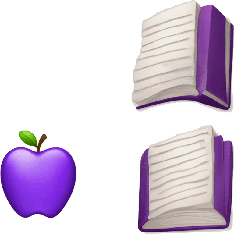 purple book with apple emoji