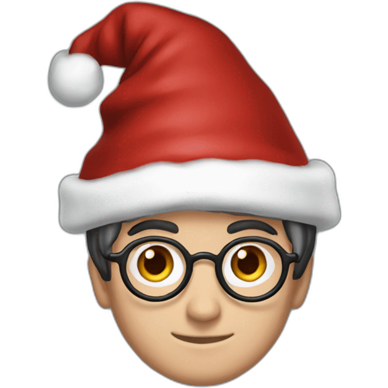 Harry potter with christmas hat emoji