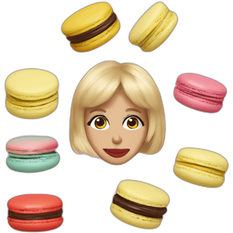 brigitte macron mange macarons emoji