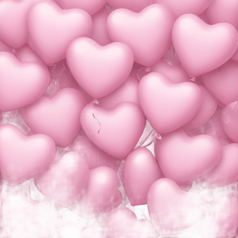 pastel pink heart balloons emoji