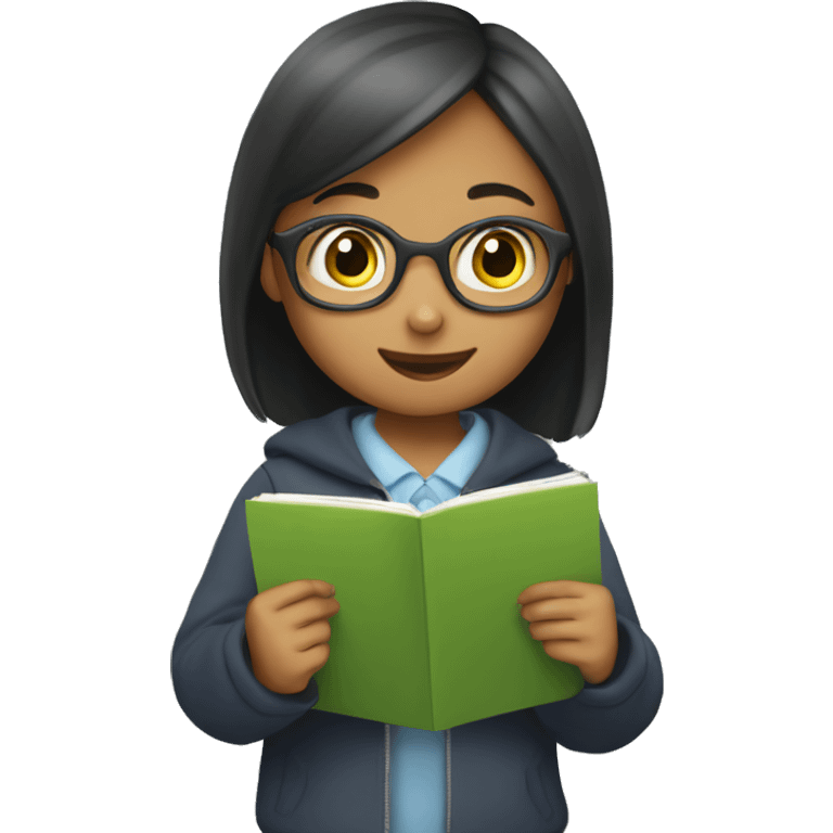 a girl reading a school timetable emoji