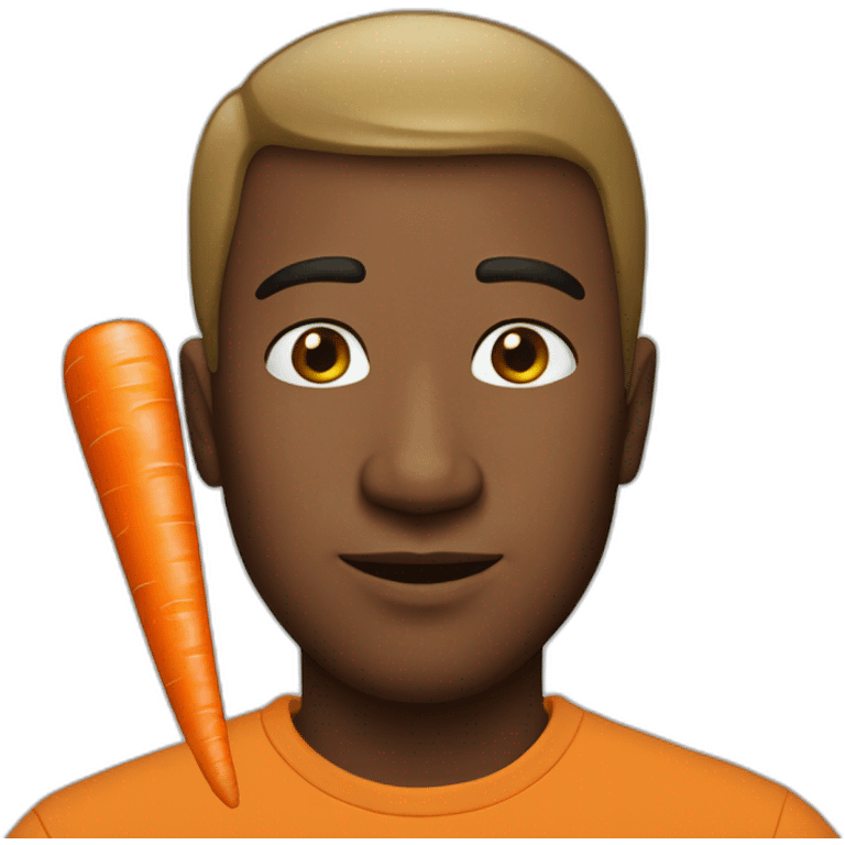 men with nose of a carrot emoji