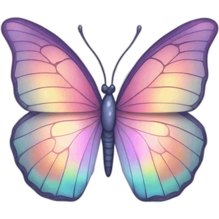 Pastel iridescent rainbow crystal butterfly emoji