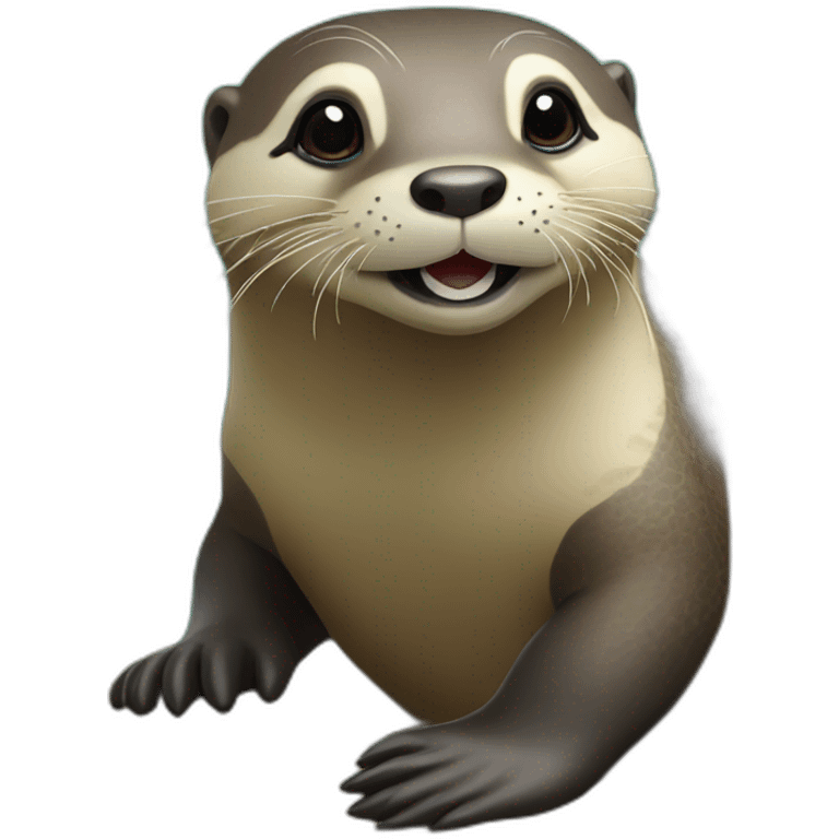 loutre sur tortue emoji