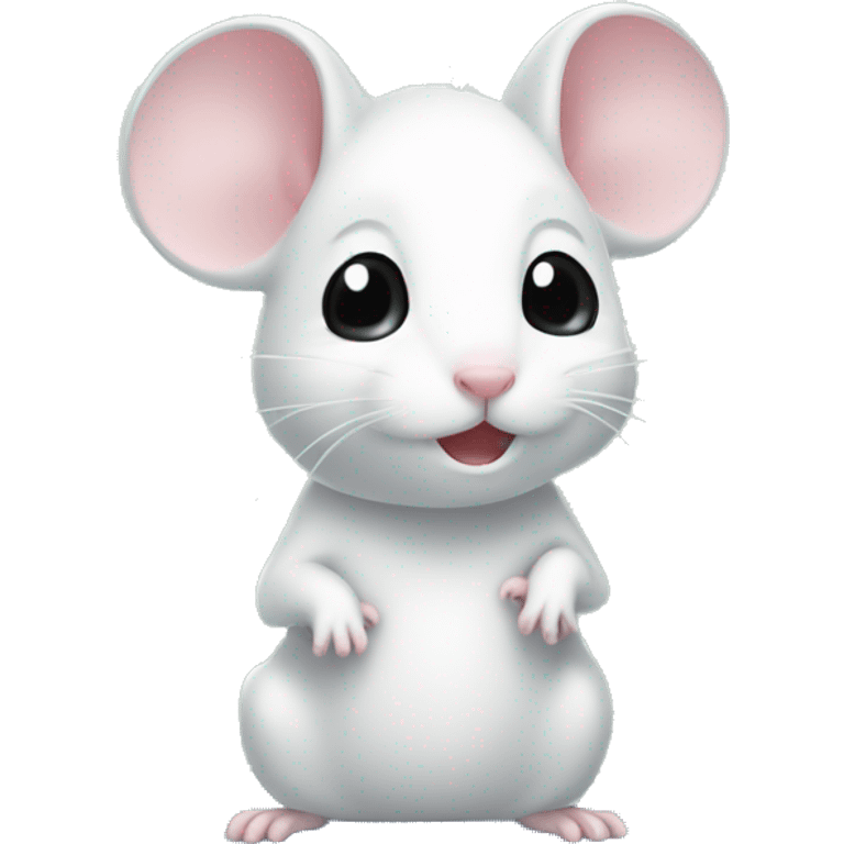 Cute white mouse in shower emoji