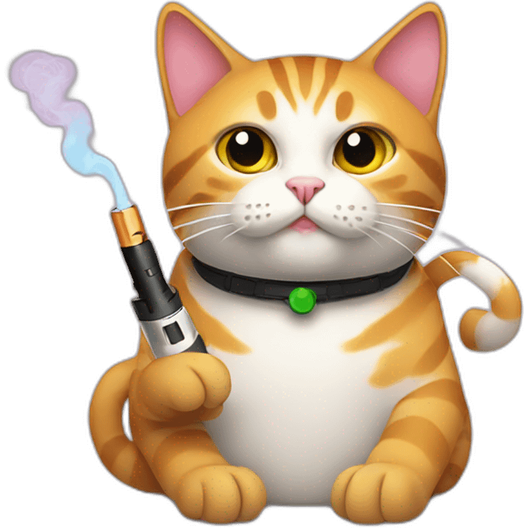 cat with electronic cigarette emoji