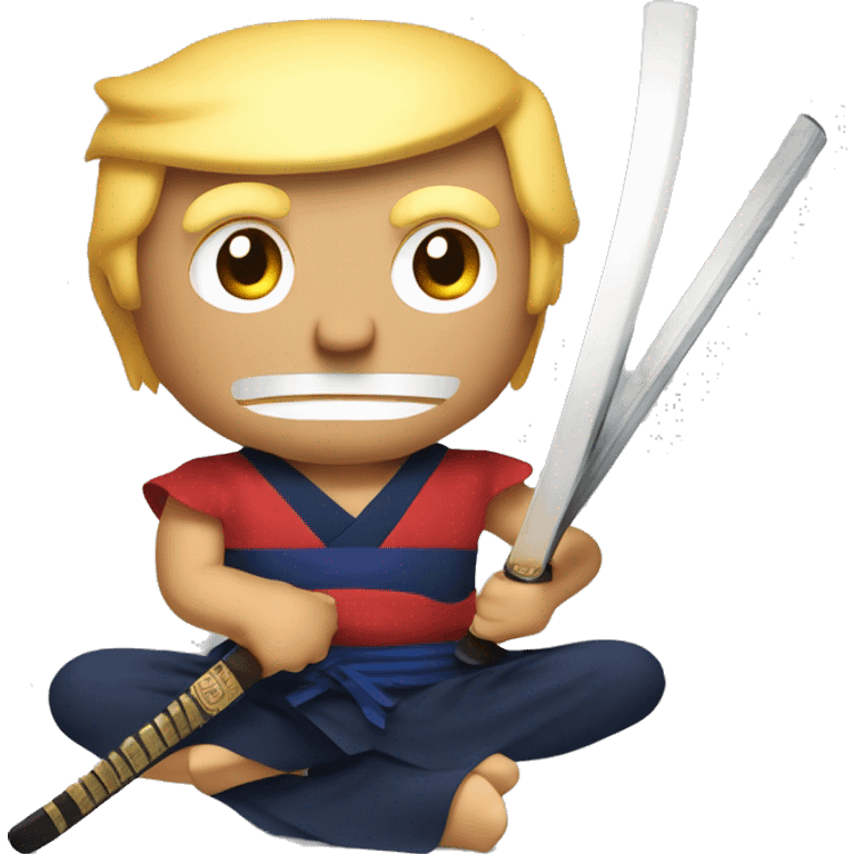 Donald Trump cutting my bills in half with a samurai sword emoji