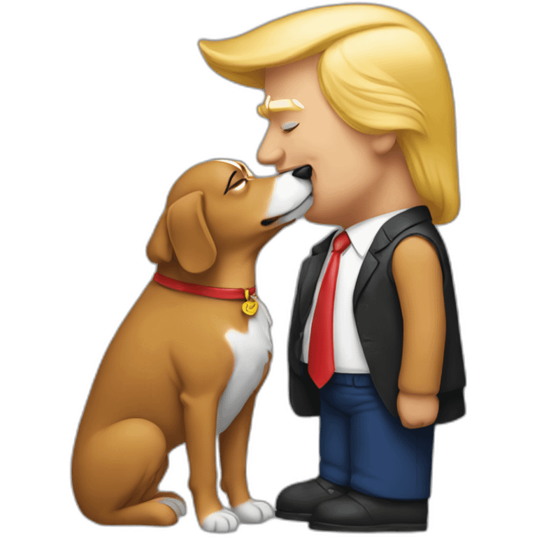 trump kissing a dog emoji