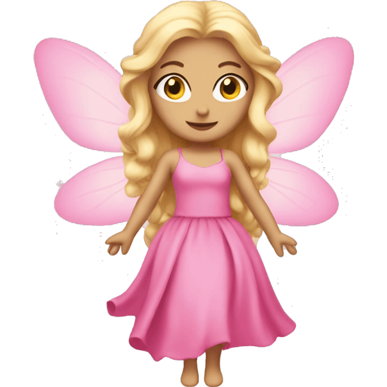 Blonde fairy wearing a pink dress emoji