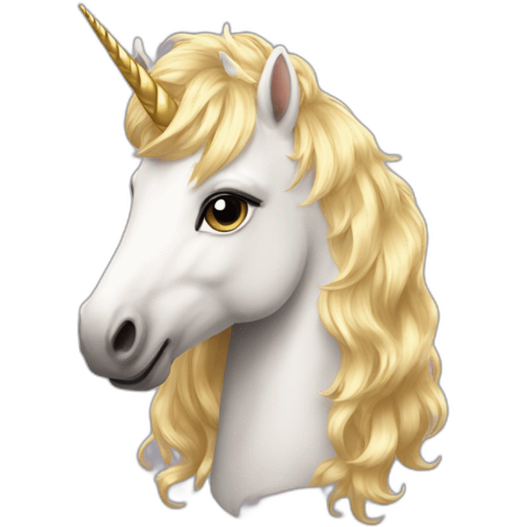 gold hair white fur unicorn emoji